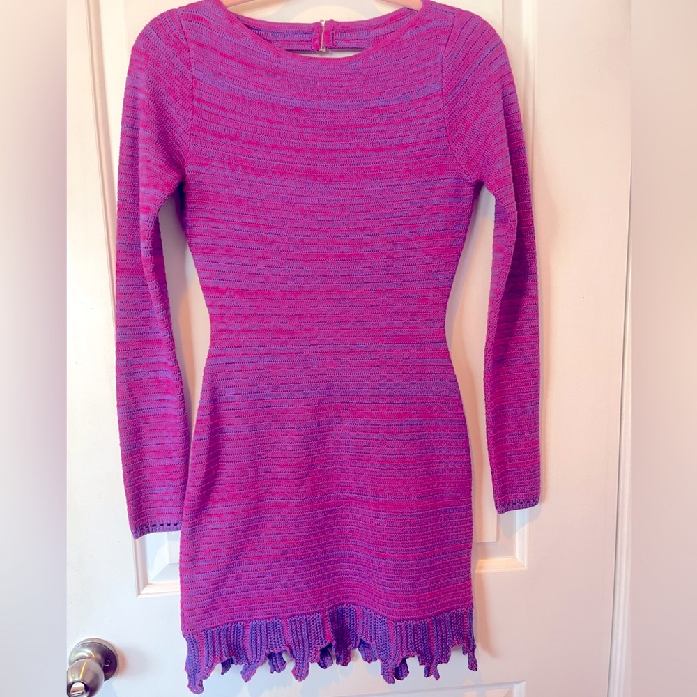 Magenta Purple Woven TORN by Ronny Kobo - Erin Dress - Large NWT - Picture 4 of 13
